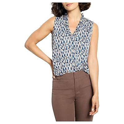 NIC+ZOE Brushstrokes Ruffled Around Top Women