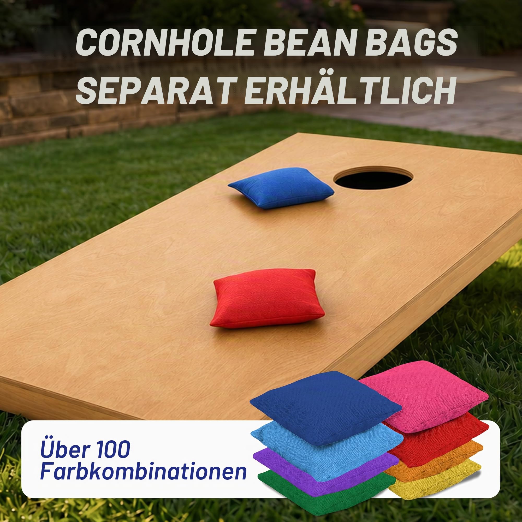 GoSports 4'x2' Regulation Size Wooden Cornhole Boards Set | Includes Carrying Case | Full Regulation Size Bean Bag Toss Boards