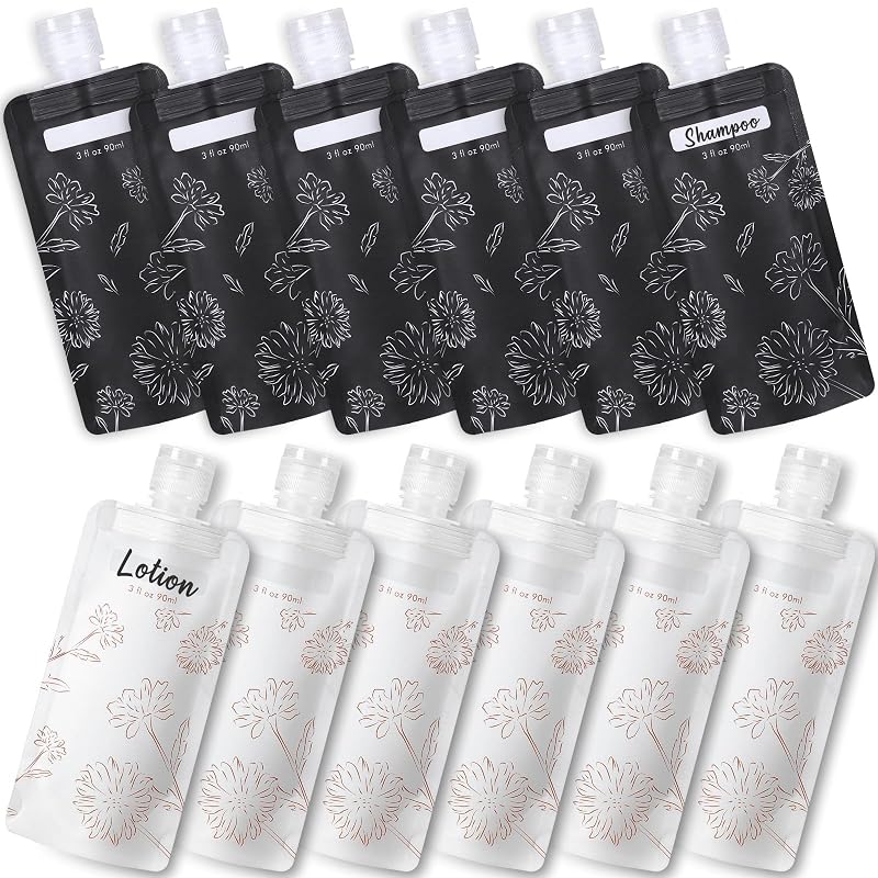 PACKISM Pacote com 12 Frascos Recarregáveis para Viagem, 90 mL, Modelo PTP13
