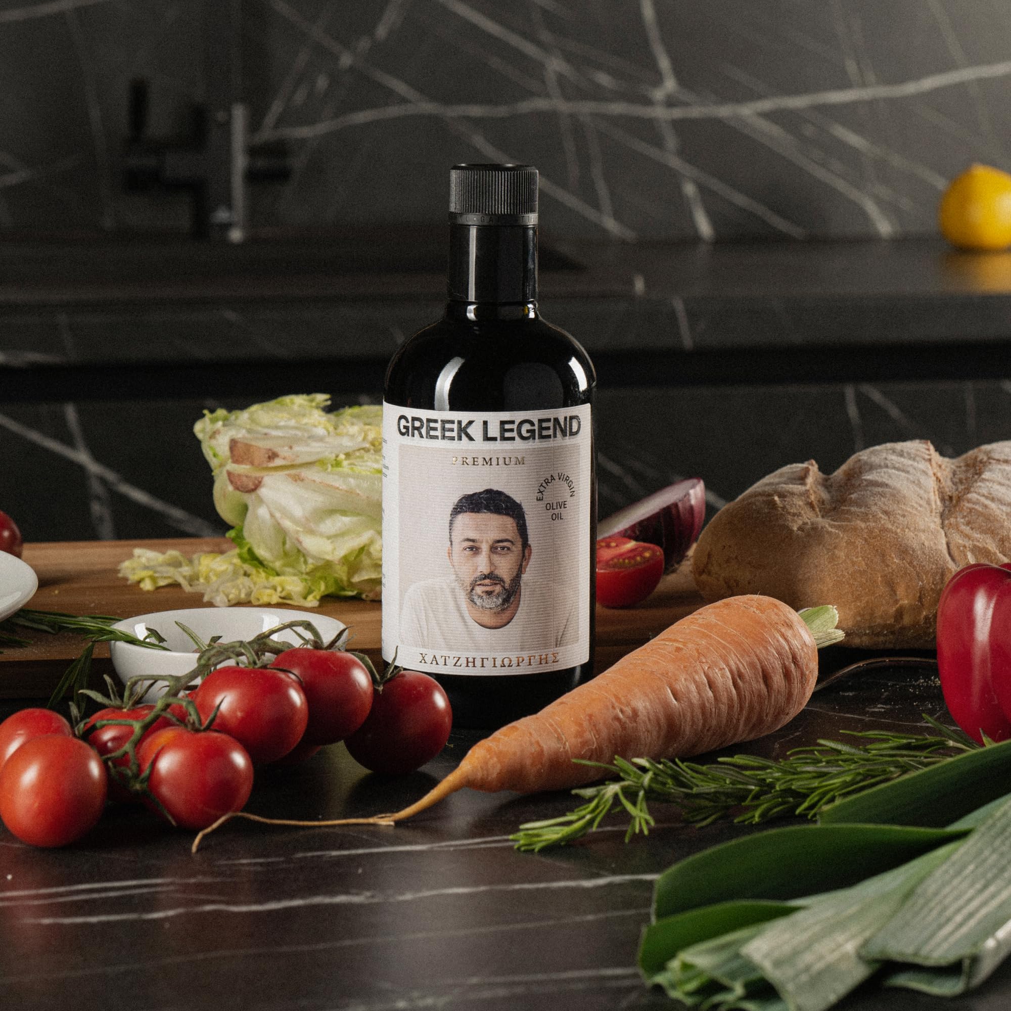 GREEK LEGEND Premium Olivenöl Extra Nativ aus Kreta - Olive Oil Extra Virgin - Griechisches Olivenöl, 100% Kaltgepresst, Ungefiltert, Reich an Polyphenolen, 500 ml Glasflasche