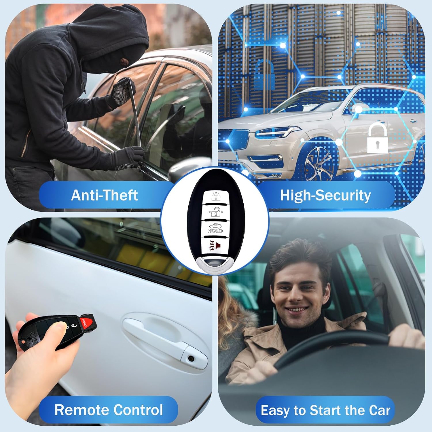 Key Fob Replacement Fits for Nissan Altima Maxima Murano Infiniti FX35 FX37 FX50 G25 G35 G37 Q40 Q60 Smart Car Keyless Entry Remote Control Start Proximity Car Key Fob KR55WK49622 KR55WK48903