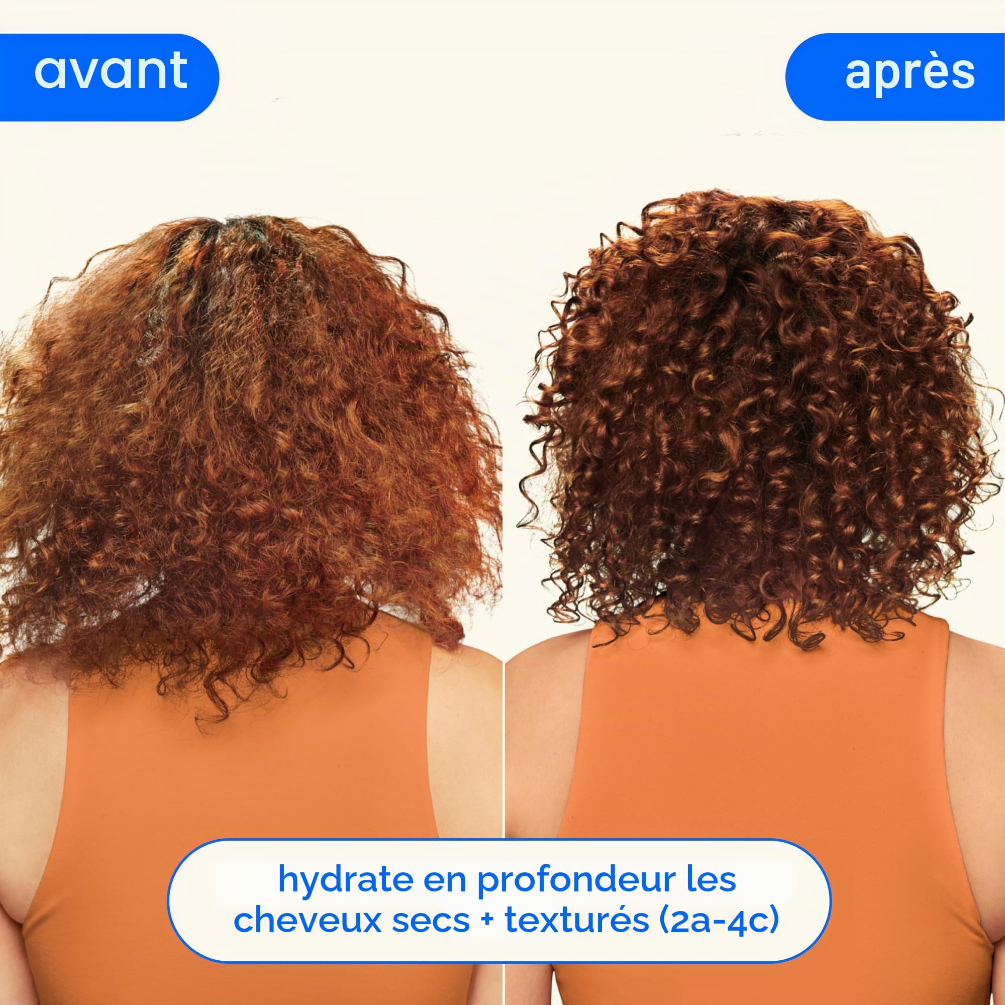 amika Masque capillaire hydro rush intense - Soin capillaire hydratant pour mèches sèches + texturées - Après-shampoing profond enrichi en acide hyaluronique + squalane - Hydratation longue durée (500
