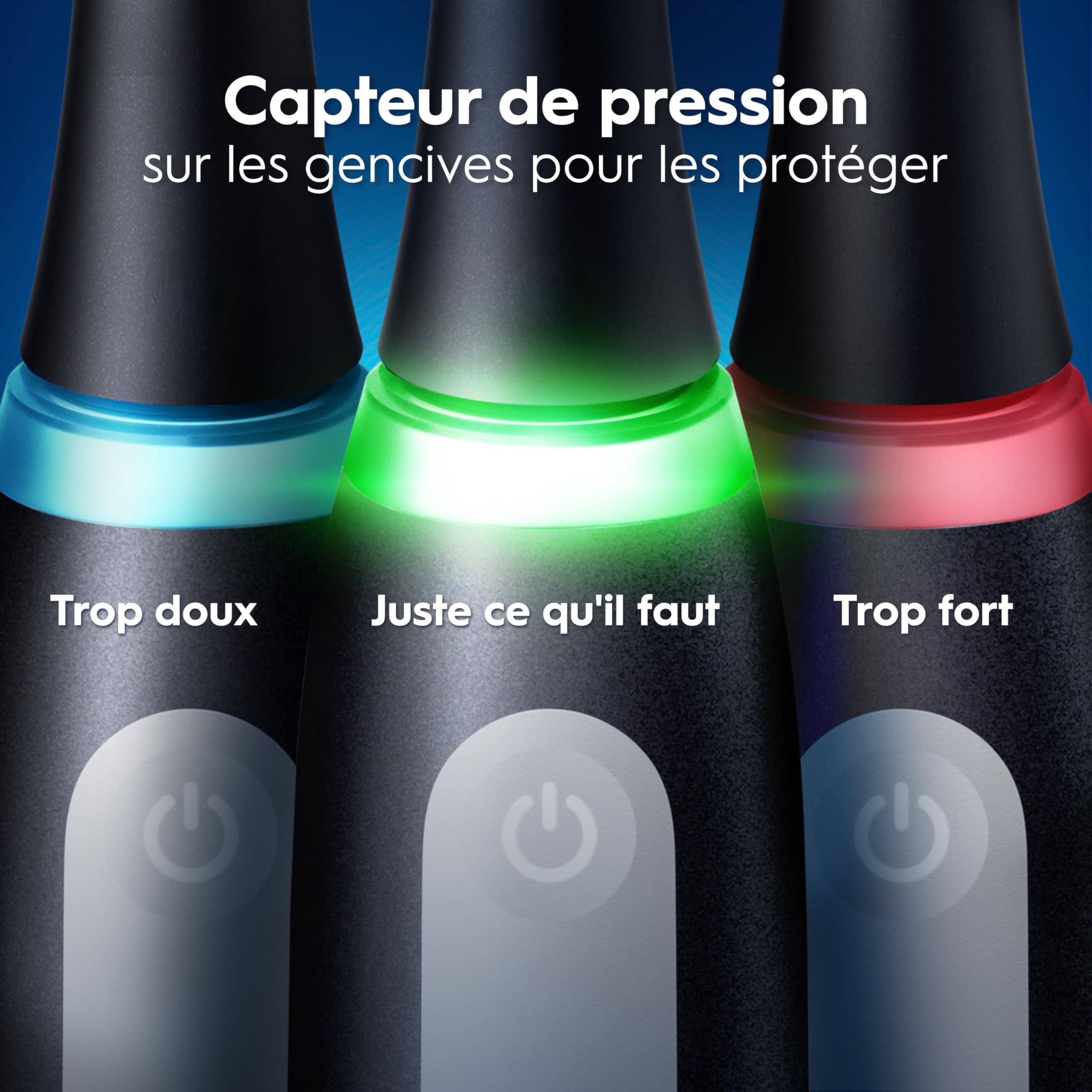 Oral-B Brosses à Dents Electriques iO 3 Duo, 4 Brossettes de Rechange, Noire et Rose - 3 Modes de Brossage dont Douceur et Blancheur, Capteur de Pression sur les Gencives, Batterie Rechargeable, Etui - 2