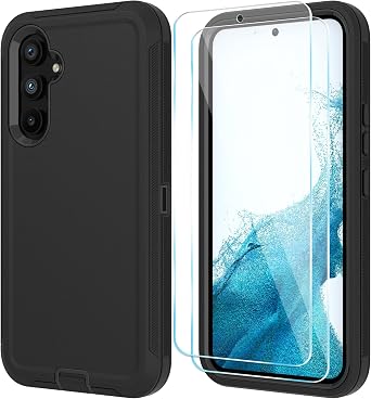 ONOLA Phone Case for Samsung Galaxy S23 Case with HD Screen Protector, Heavy Duty Shockproof & Dropproof 3-Layer Cover Phone Case for Galaxy S23 6.1,Black