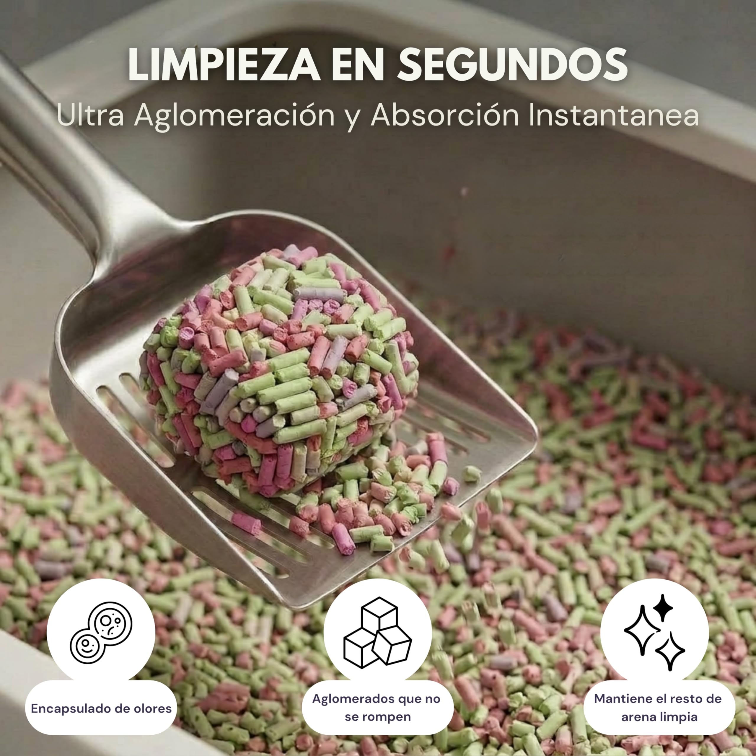 MichiCat Arena de Tofu para Gatos TofuMeow, 6 kg (2x3kg) Arena Aglomerante para Gatos Vegetal Biodegradable, Libre de Polvo, Control de Olores Avanzado, Desechable en WC - 4