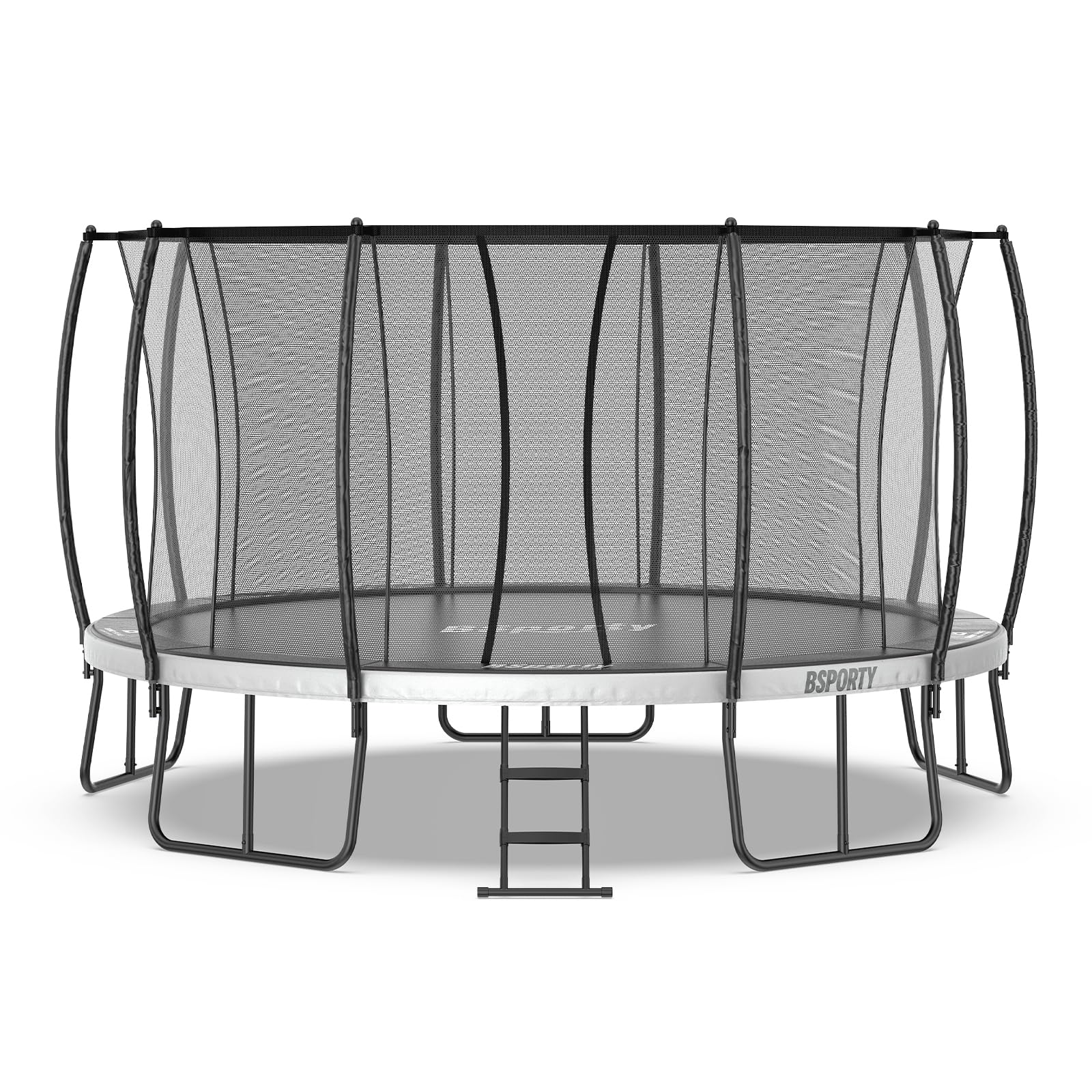 Trampolin Outdoor 305 cm mit Sicherheitsnetz, 5 verstärkte U-förmige Beine mit Mittelstütze, ASTM-Zertifiziert, Freizeittrampolin für Kinder und Erwachsene