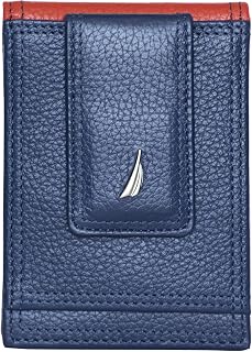 Nautica Men's Slim Wallet | Card Case | RFID Blocking | ID Window | Minimalist | Lightweight | Genuine Leather