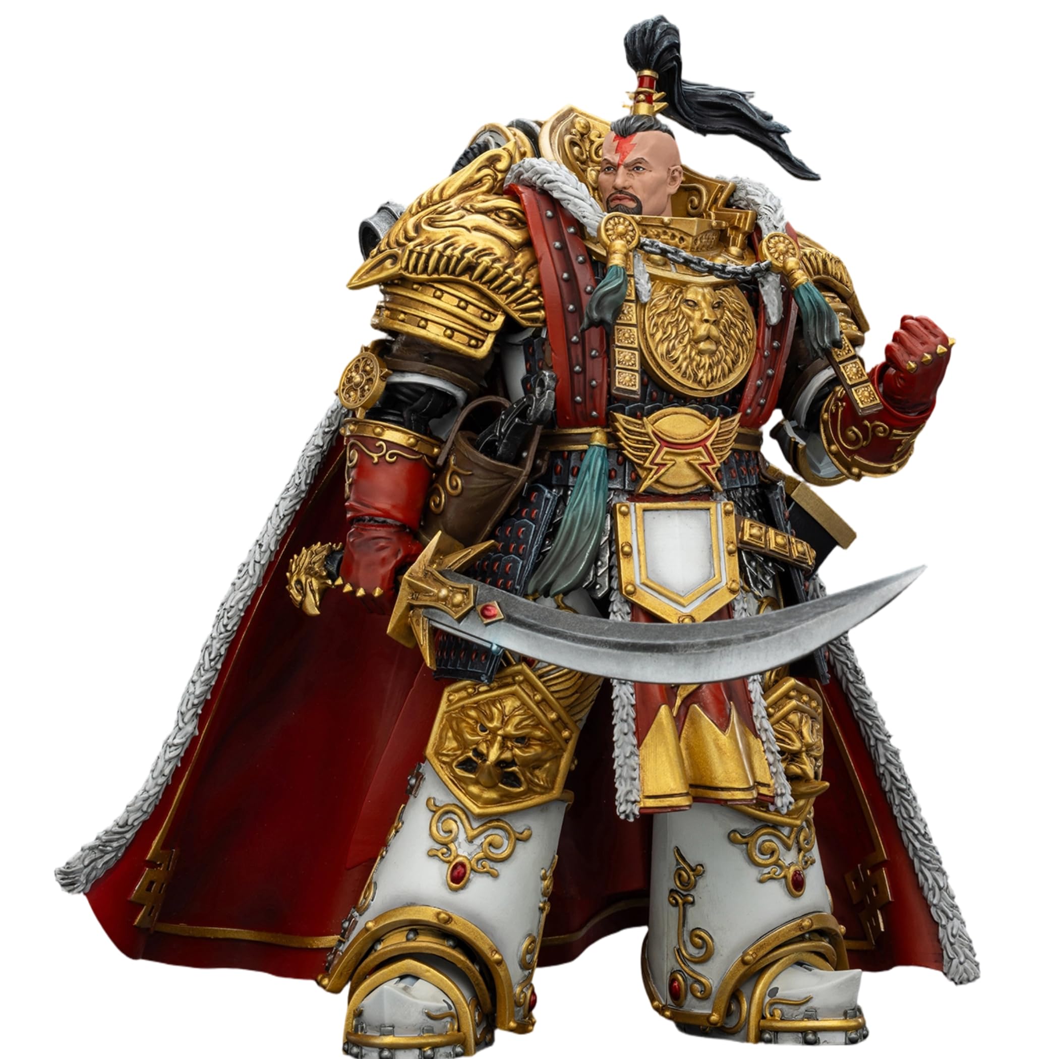 JOYTOY Warhammer 40K figurki akcji 1/18 białe blizny Jaghatai Khan Primarcha V Legionu prezenty urodzinowe model kolekcjonerski Warhammer miniatury