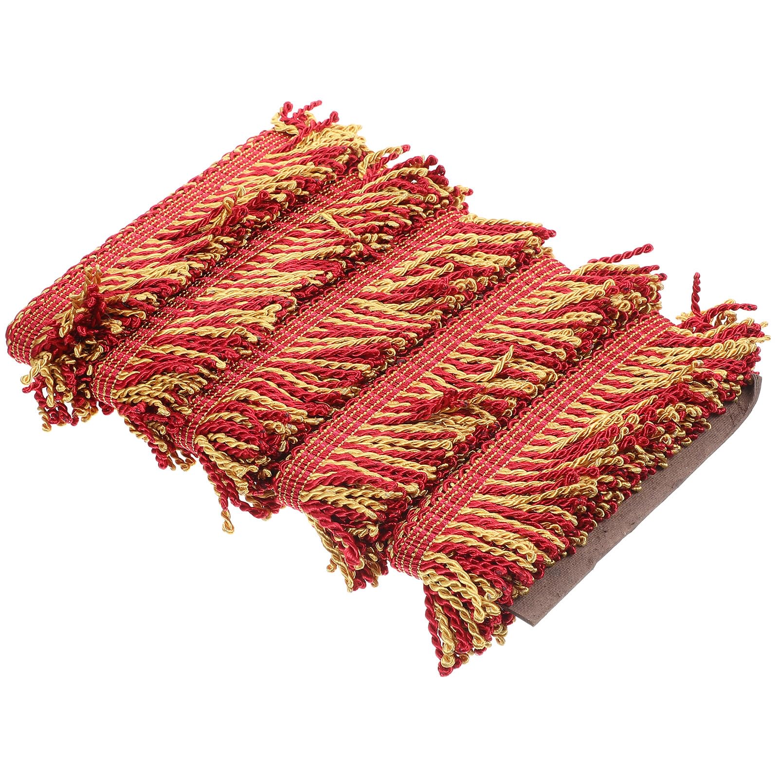 Galon polyester doré et rouge pour rideaux et coussins de salon chaleureux