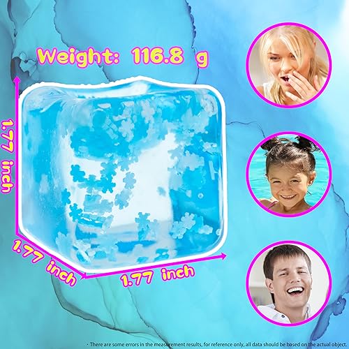 Miniatura 5 de Cubo de hielo Squishy Juguetes TPR Transparente Bloque de Hielo Mochi Squishy Juguetes Fidget Pelotas Estrés para Adultos Juguete de Alivio del