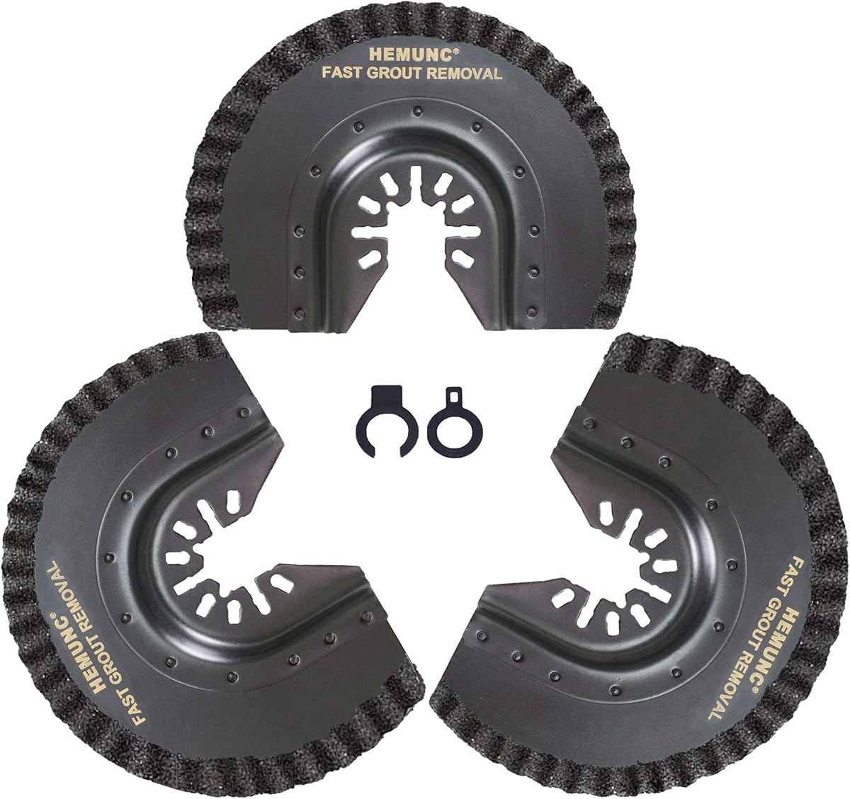 3pcs Oscillating Tool Blades for Grout Removal Tile Mortar Concrete Masonry 1/8, Fit for Dewalt Milwukee Rockwell Bosch Dremel Ryobi Ridgid Multitool