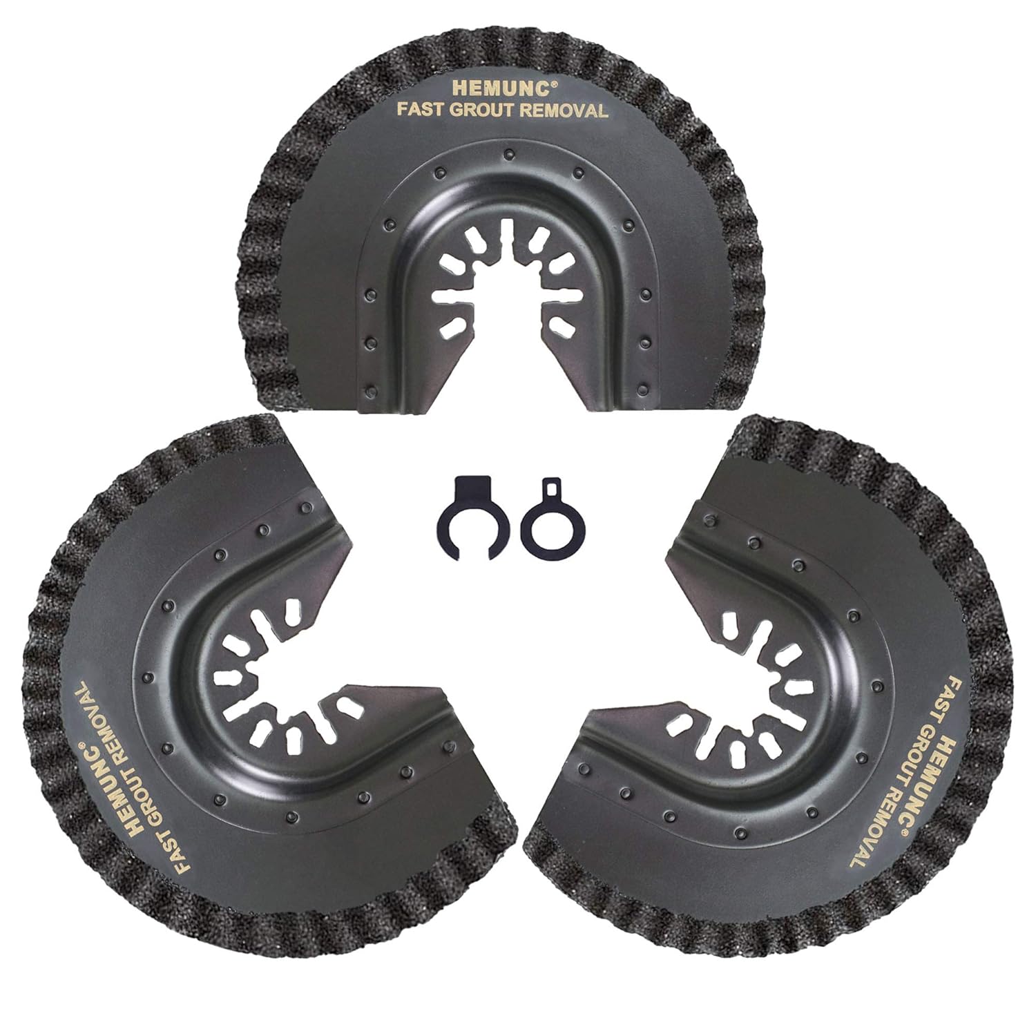 3pcs Oscillating Tool Blades for Grout Removal Tile Mortar Concrete Masonry 1/8, Fit for Dewalt Milwukee Rockwell Bosch Dremel Ryobi Ridgid Multitool