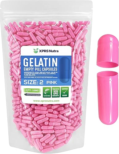 Miniatura 36 de XPRS Nutra Cápsulas vacías de tamaño 2 – 1000 cápsulas de gelatina vacías transparentes – Pastillas de relleno de cápsulas de bricolaje – Cápsulas