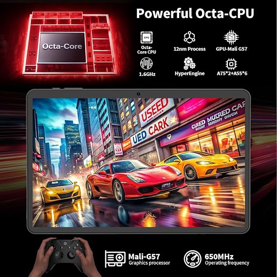 Android tablet, 2026 10 inch Android 16 tablet with keyboard(Green Case)