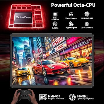 Android tablet, 2026 10 inch Android 16 tablet with keyboard(Green Case)
