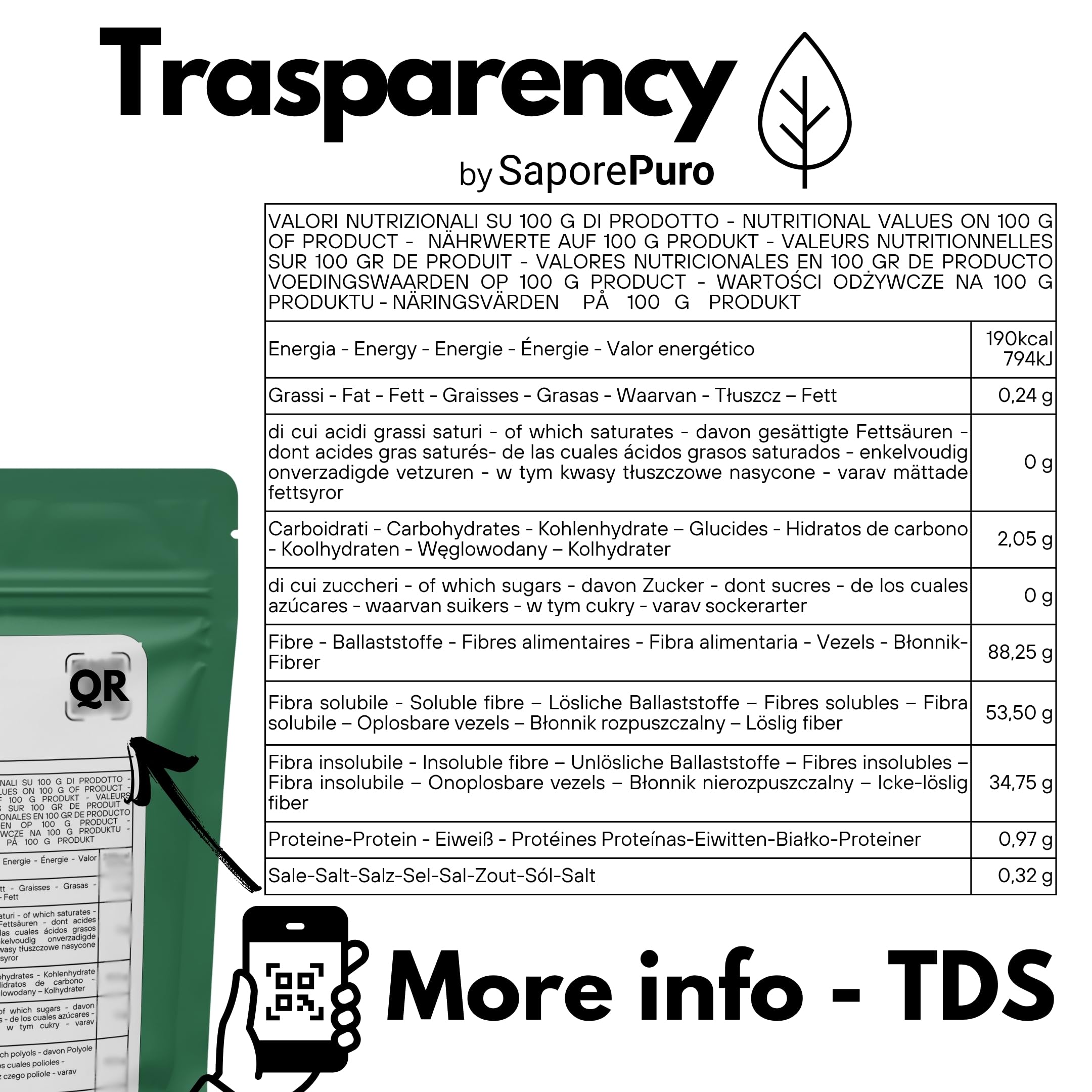 SaporePuro Luski psyllium 500 gr - Błonnik roślinny - 99% czystości - Bezglutenowy