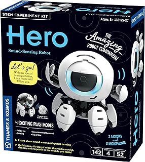 Thames & Kosmos Hero: Sound-Sensing Robot STEM Experiment Kit, Build a Robot That Reacts to Sounds, Explore Engineering, Sound , Spatial Hearing, Quality Screen-Free, Educational Play