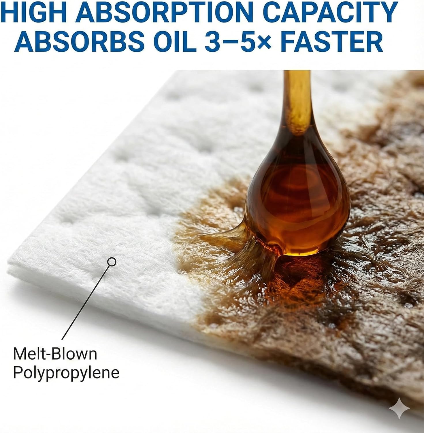 FLASHDRY Marine Oil Spill Absorbent Pads, 100-Count Oil Control Pads, 17.5" x 13.5" - Fuel, Diesel & Bilge Water Cleanup, Water-Repellent, Eco-Friendly, Tear-Resistant Hydrocarbon Absorption