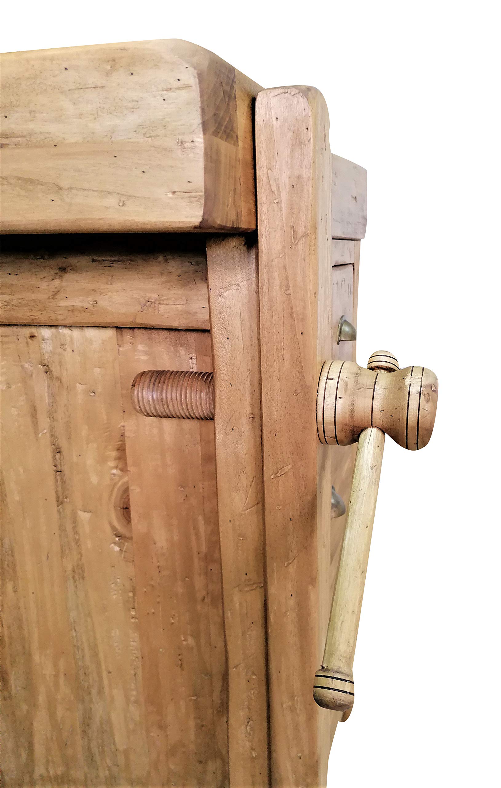 Biscottini Mesa Alta de Trabajo, 82 x 57 x 64 cm, Fabricada en Italia, Isla de Cocina, encimera de Madera Maciza, mostrador de Cocina, encimera de Madera