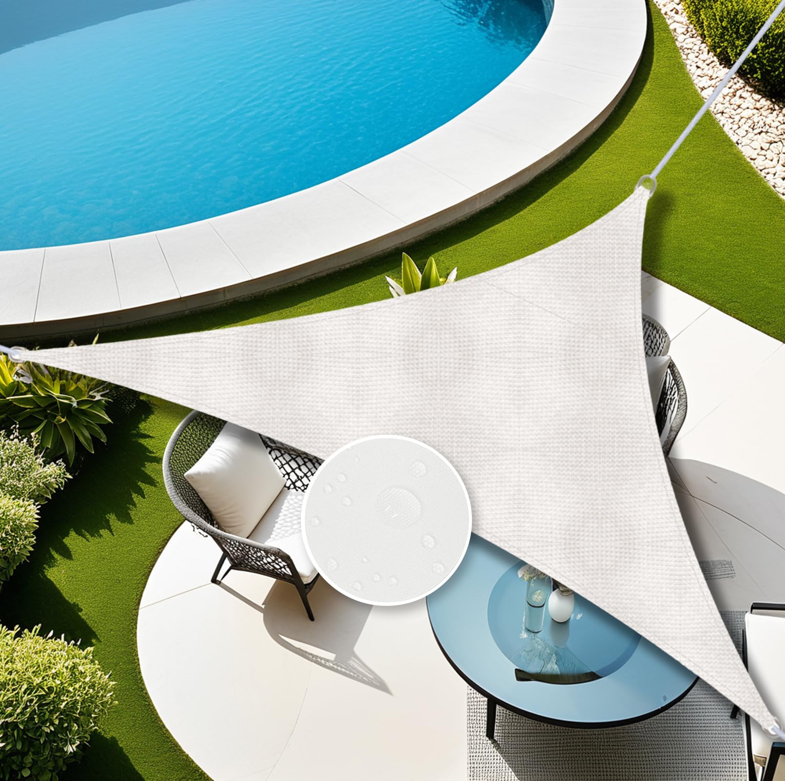 Auvent imperméable extérieur en polyester blanc de 3.5m pour balcon