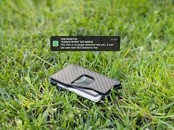 Fantom Metal & Glass Smart Tracker Card, Ultra-Thin, Water-Resistant, Rechargeable with Wireless Charging, Works with Apple Find My, Credit Card Size for Wallets, Passports & Luggage