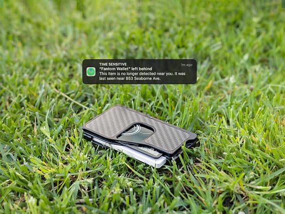Fantom Metal & Glass Smart Tracker Card, Ultra-Thin, Water-Resistant, Rechargeable with Wireless Charging, Works with Apple Find My, Credit Card Size for Wallets, Passports & Luggage