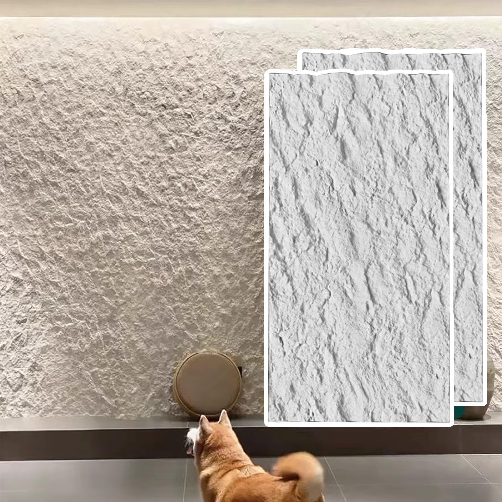 Panneau mural pour rénover cloison sèche, papier peint étanche gris anti-humidité