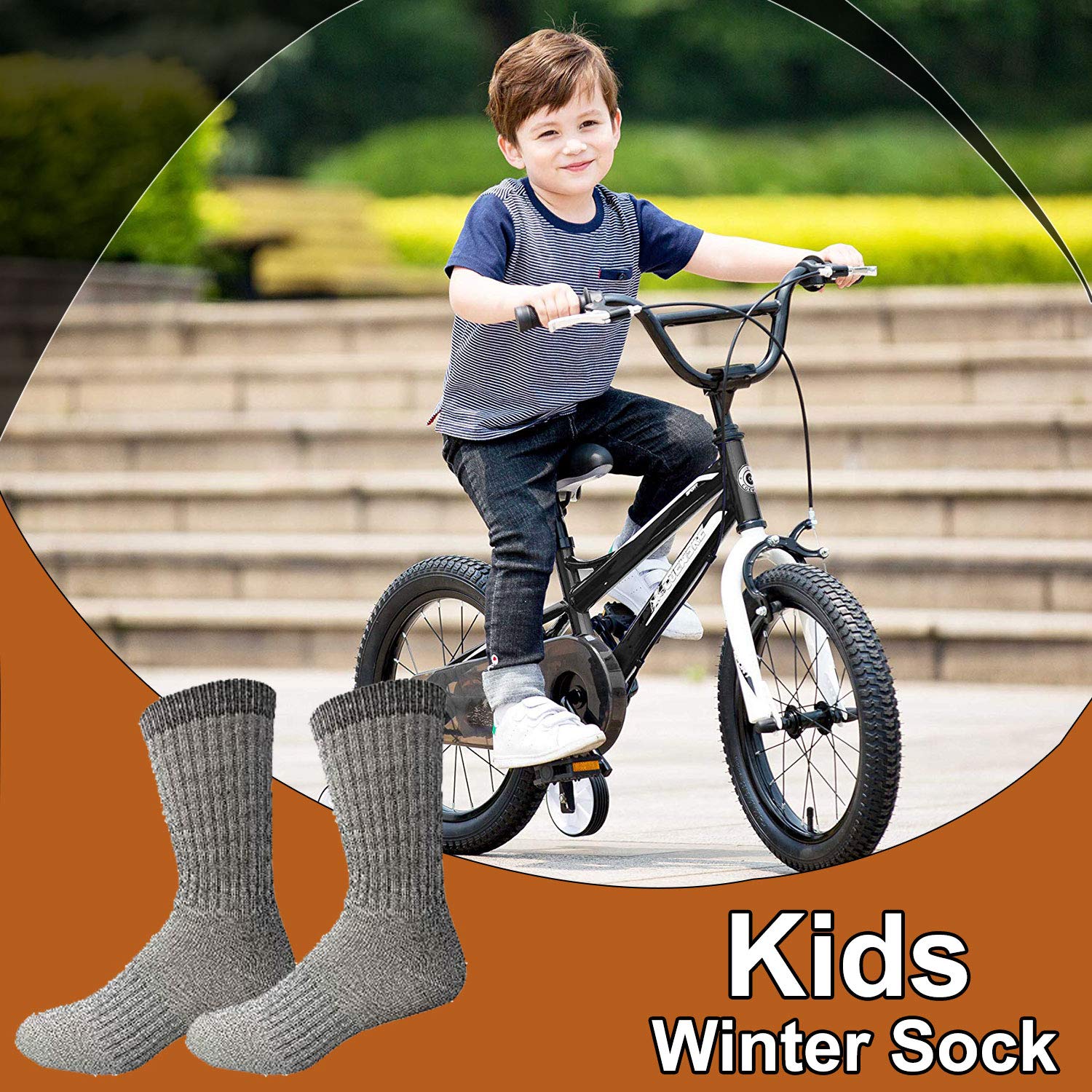 Yacht & Smith Calcetines térmicos de lana merino al por mayor, para hombre, mujer y niño, Niños/Negro, L