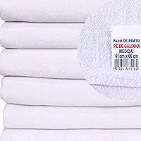10 Panos de Prato Pé de Galinha 100% Algodão Branco Alta Absorção 41X66cm