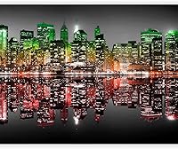 Vista 13 de artgeist Mural de pared Nueva York, 77 x 61 pulgadas, adhesivo autoadhesivo para pared, diseño de foto extraíble, decoración del hogar, paisaje