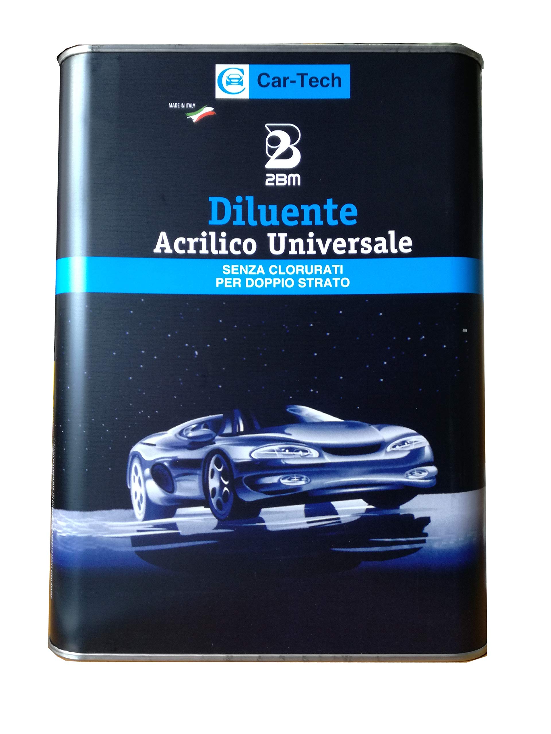 Diluant acrylique universel moyen sans chlorure pour double couche 2BM | Solvant Peintures Carrosserie | Dilution Peintures acryliques pour l'industrie métallmécanique et carrosserie | Canette 5 l.
