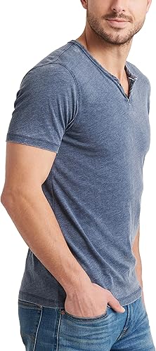 Miniatura 4 de Lucky Brand Venice Burnout - Camiseta de cuello con muesca y dos botones para hombre
