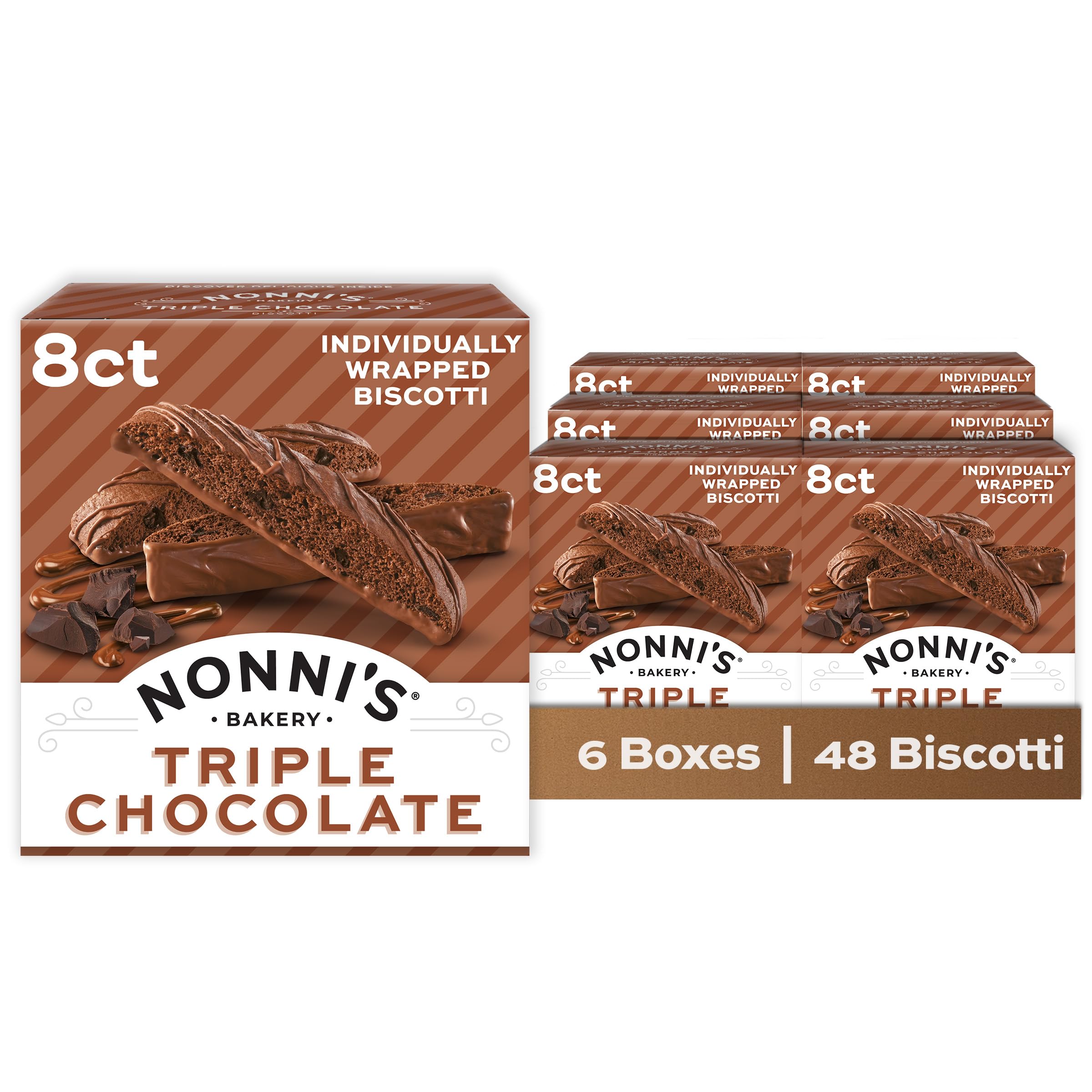 Amazon.com: Nonni's Biscotti, Triple Chocolate, 6 Boxes, 48