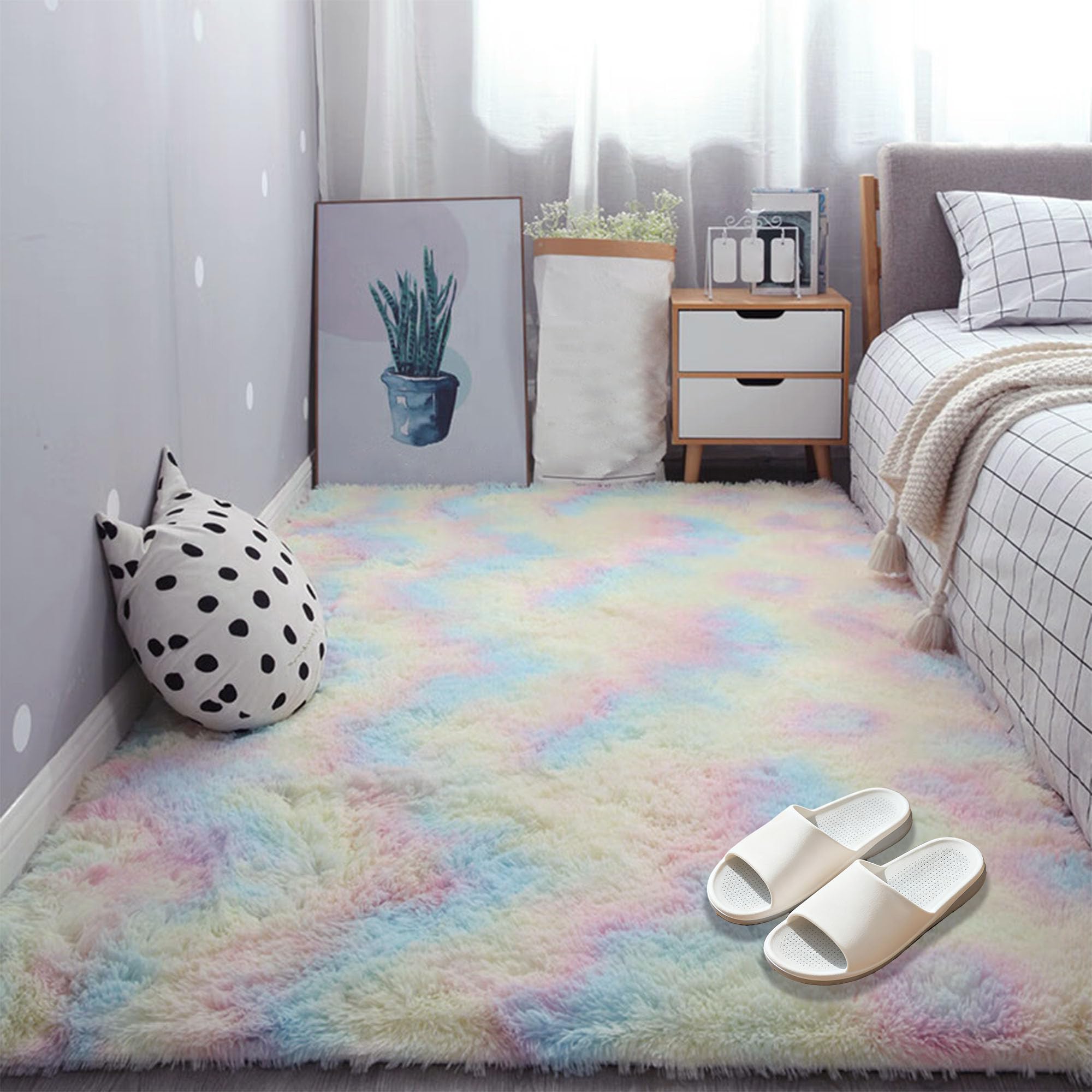 Tapis de salon 170x280 cm multicolore antidérapant pour chambre
