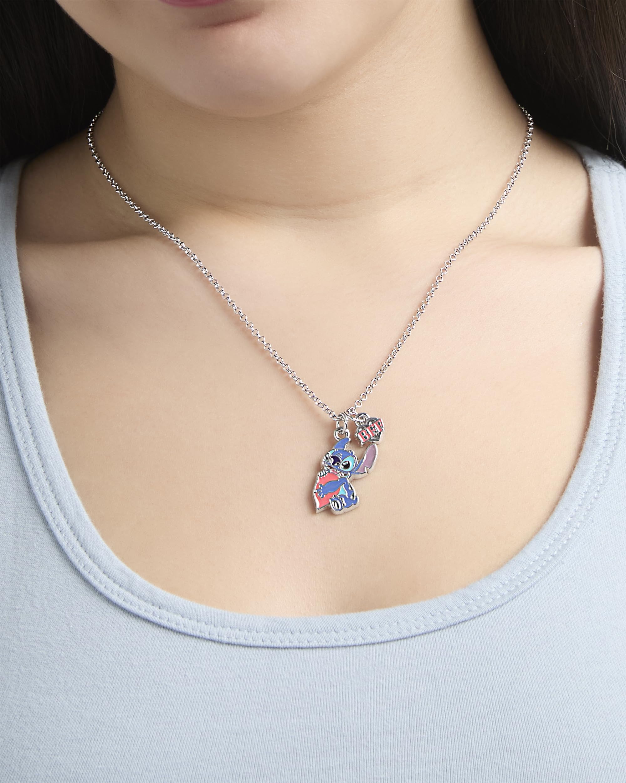 Disney Lilo & Stitch BFF Necklace Set of 2 16"+3" Official License, Best Friends Necklaces