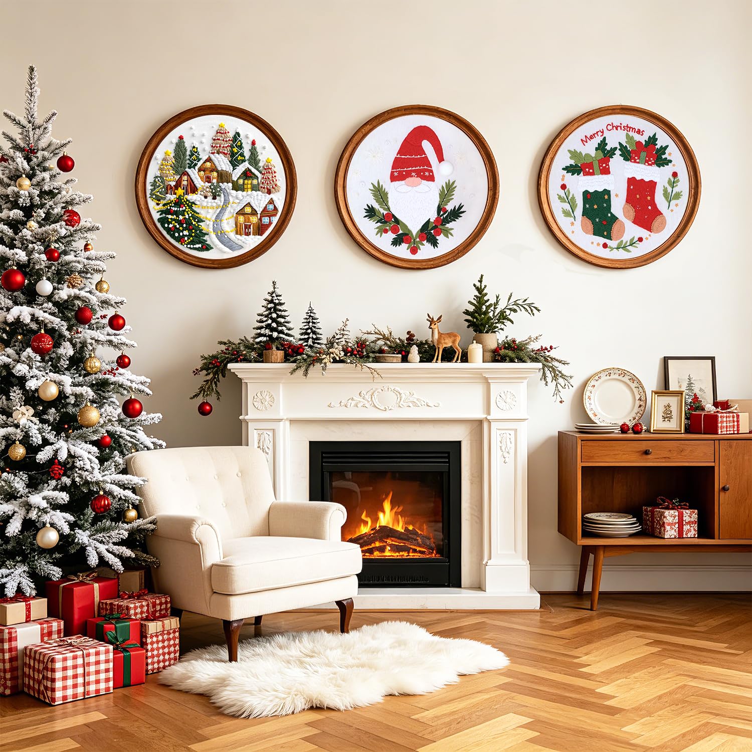 Christmas Embroidery Kits - 3 Pack for Beginners -5