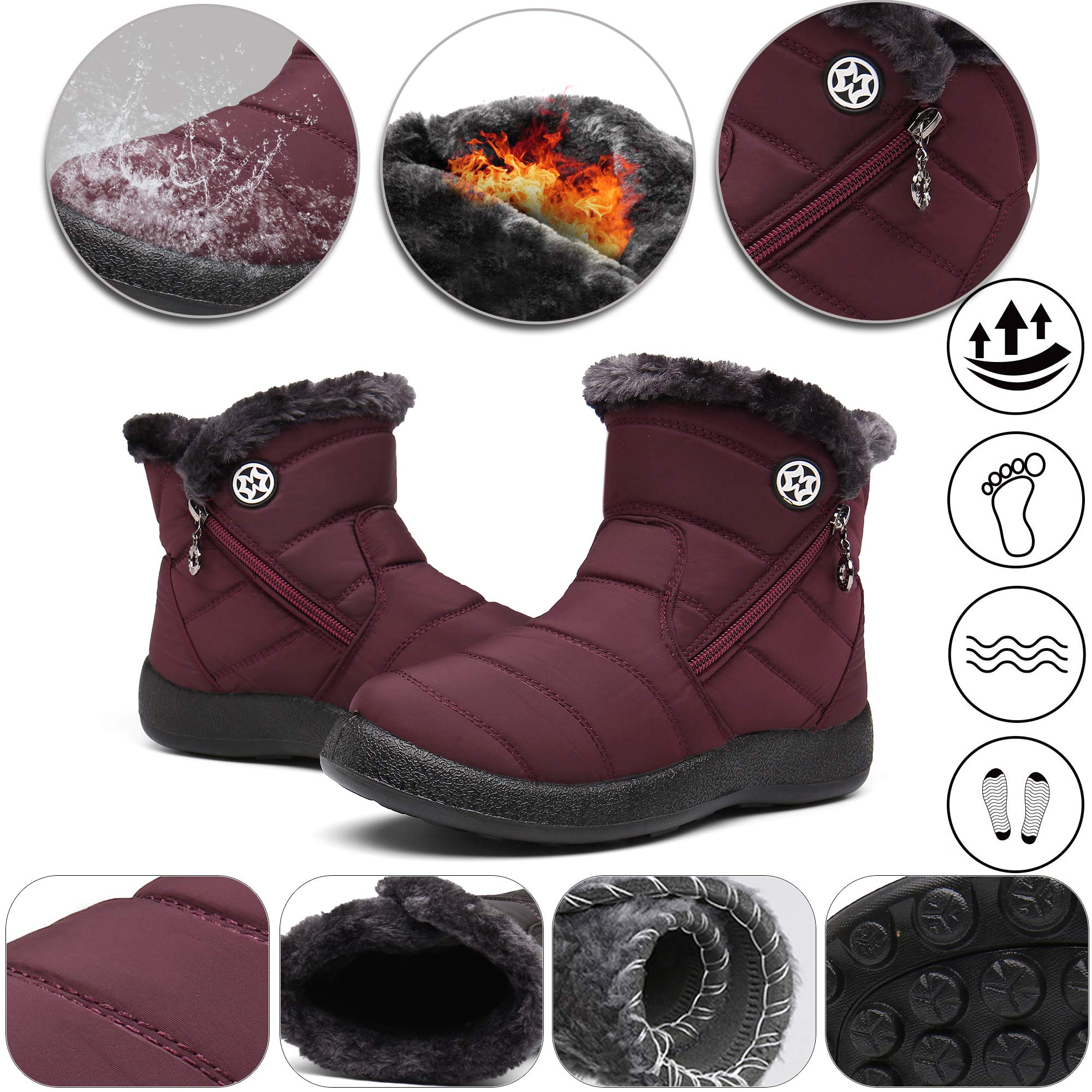 Gaatpot Stivali Donna Stivaletti Invernali Scarpe Cotone Outdoor Stivali da Neve Caldo Peluche 36-43