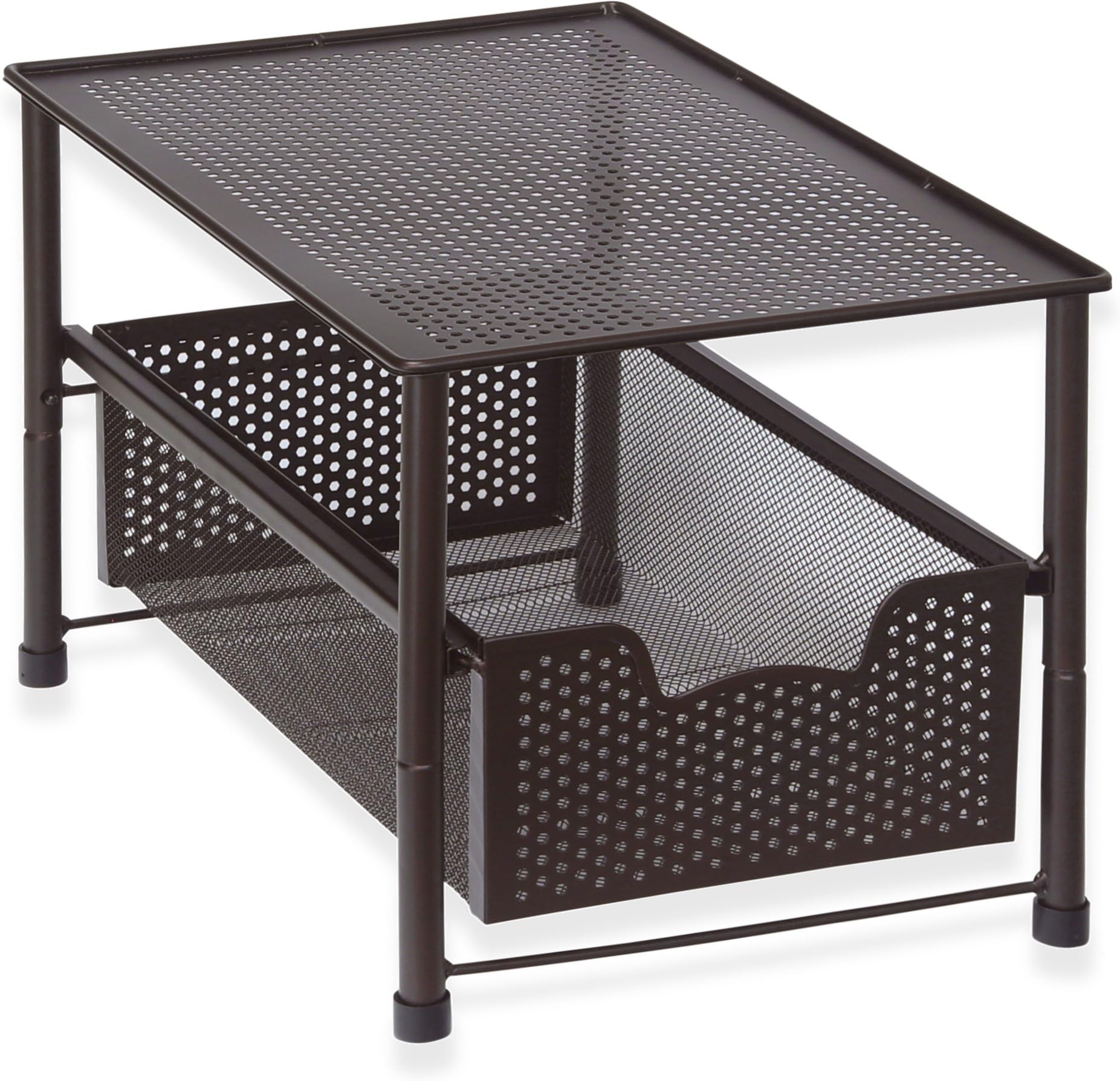 Simple Houseware Stackable Under Sink Cabinet Sliding Basket Organizer Drawer, Bronze