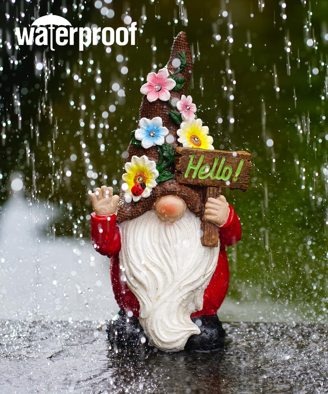 OKESYO Decorazione da giardino per esterni, statuette animali, decorazione da giardino, per esterni, animali, luci solari da giardino, in resina, luci solari per cani, luci solari per esterni