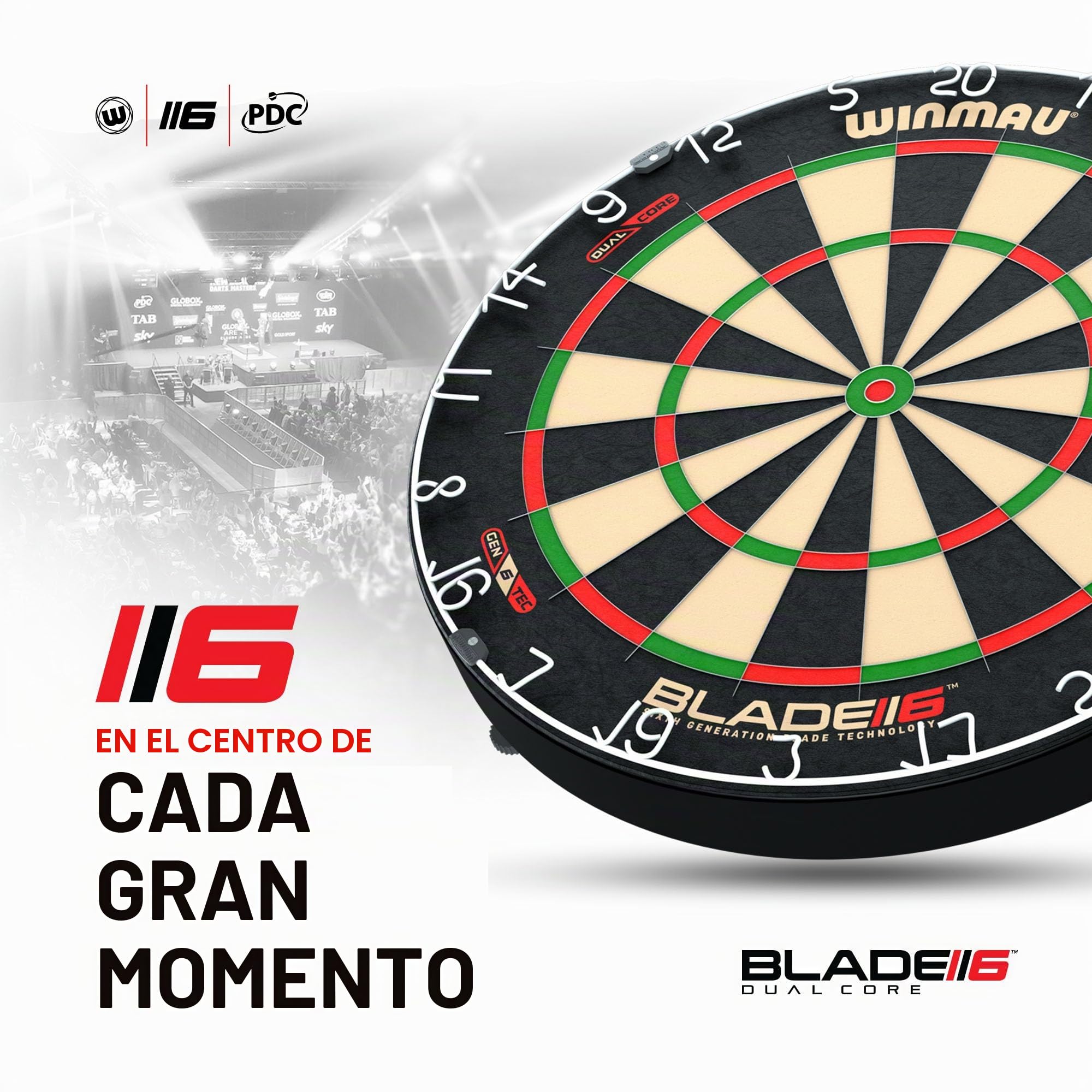 WINMAU Dart Board - Blade 6 | Equalizer Training Dartboard | Equalizer Bundle Set - Dual Core Series - Professional PDC Darts board with Official tournament specifications - Suitable for Kids & Adults