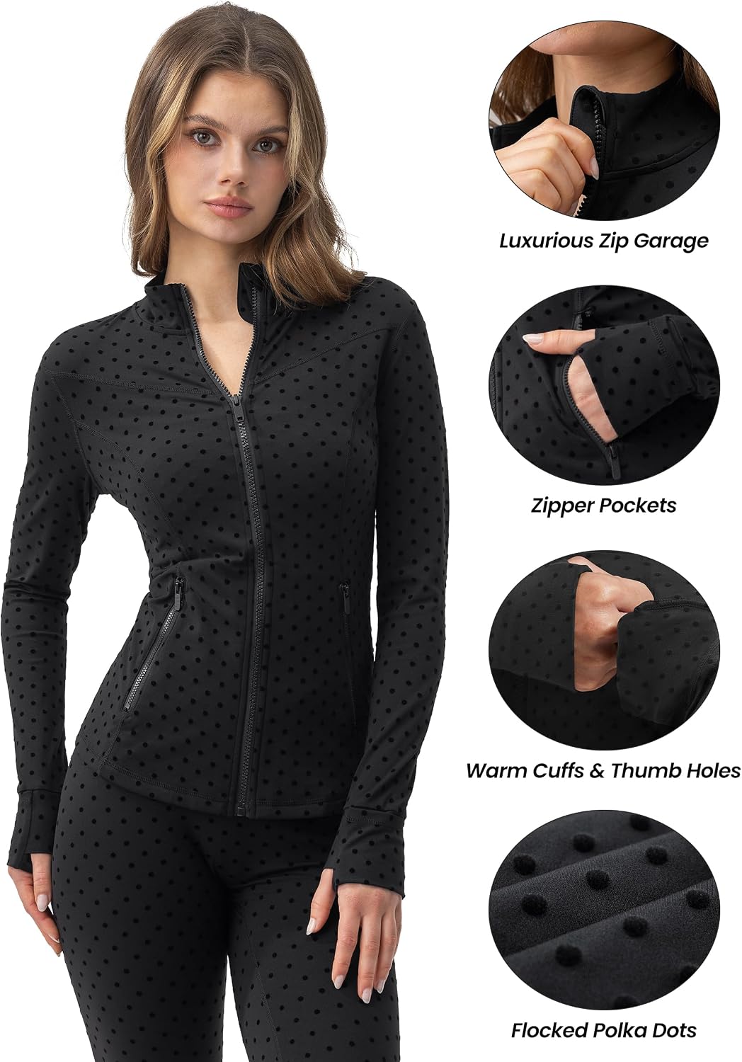AVGO Womens Running Jackets Lightweight Slim Fit Workout Jacket Zip Up Athletic Track Gym Tops with Pockets & Thumb holes