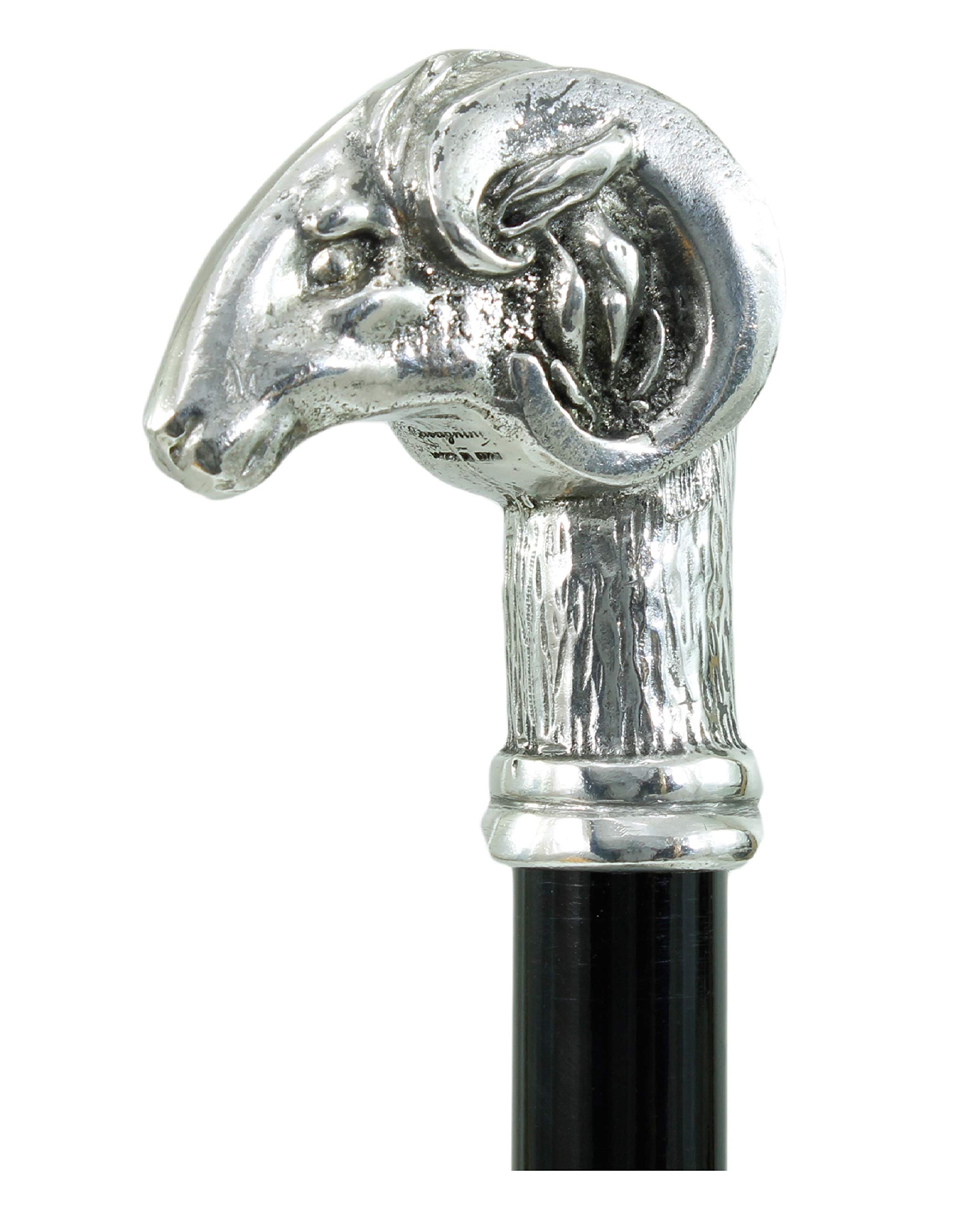 Bastón de Madera de estaño Elegante Negro, artesanía Italiana, Calidad de Sonido, Robusto, Retro, Fabricado en Italia