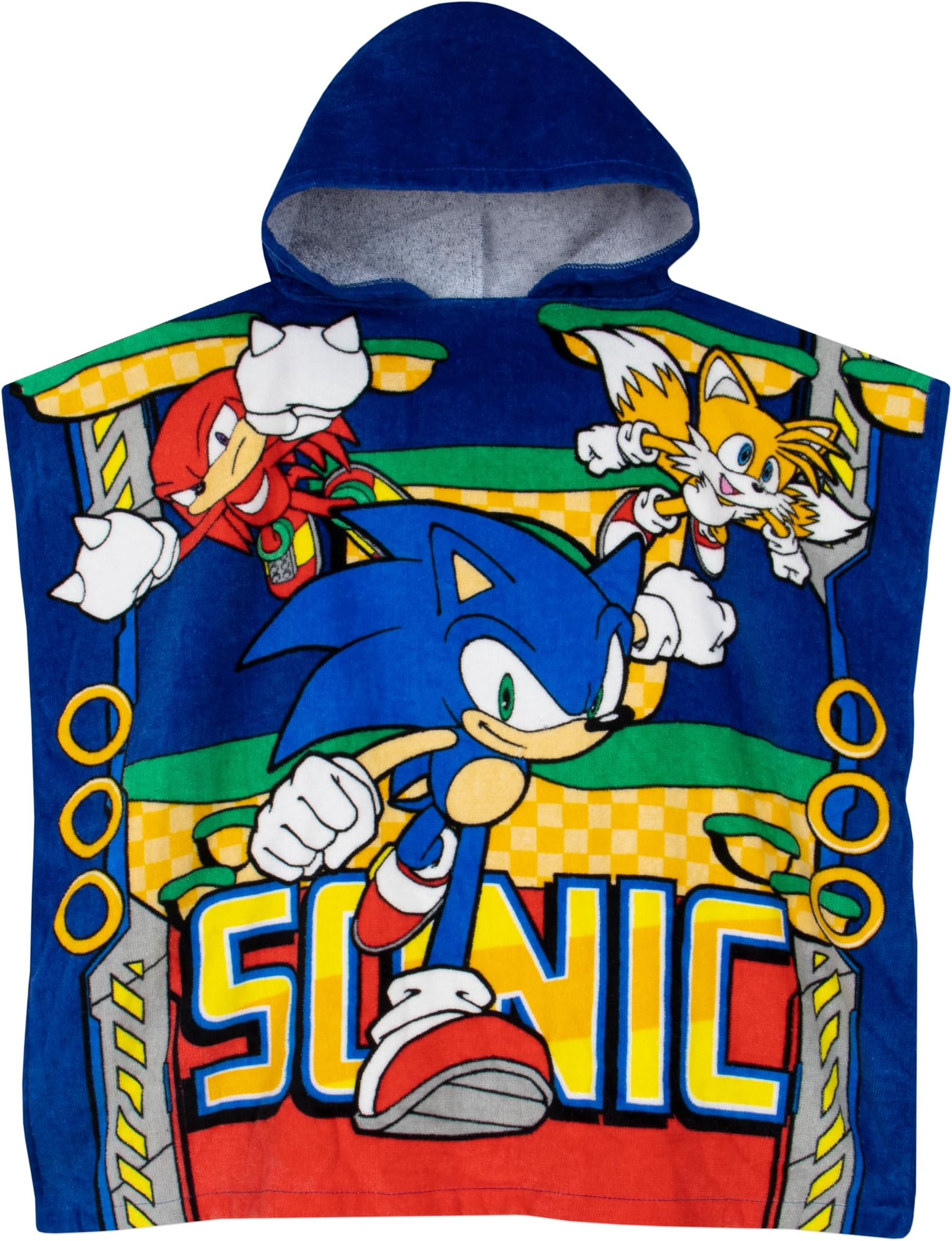 Sonic The Hedgehog Towel Poncho | Boys Beach Towel | Gaming Hooded Towel for Boys | Cotton Bath Towel | One Size Blue