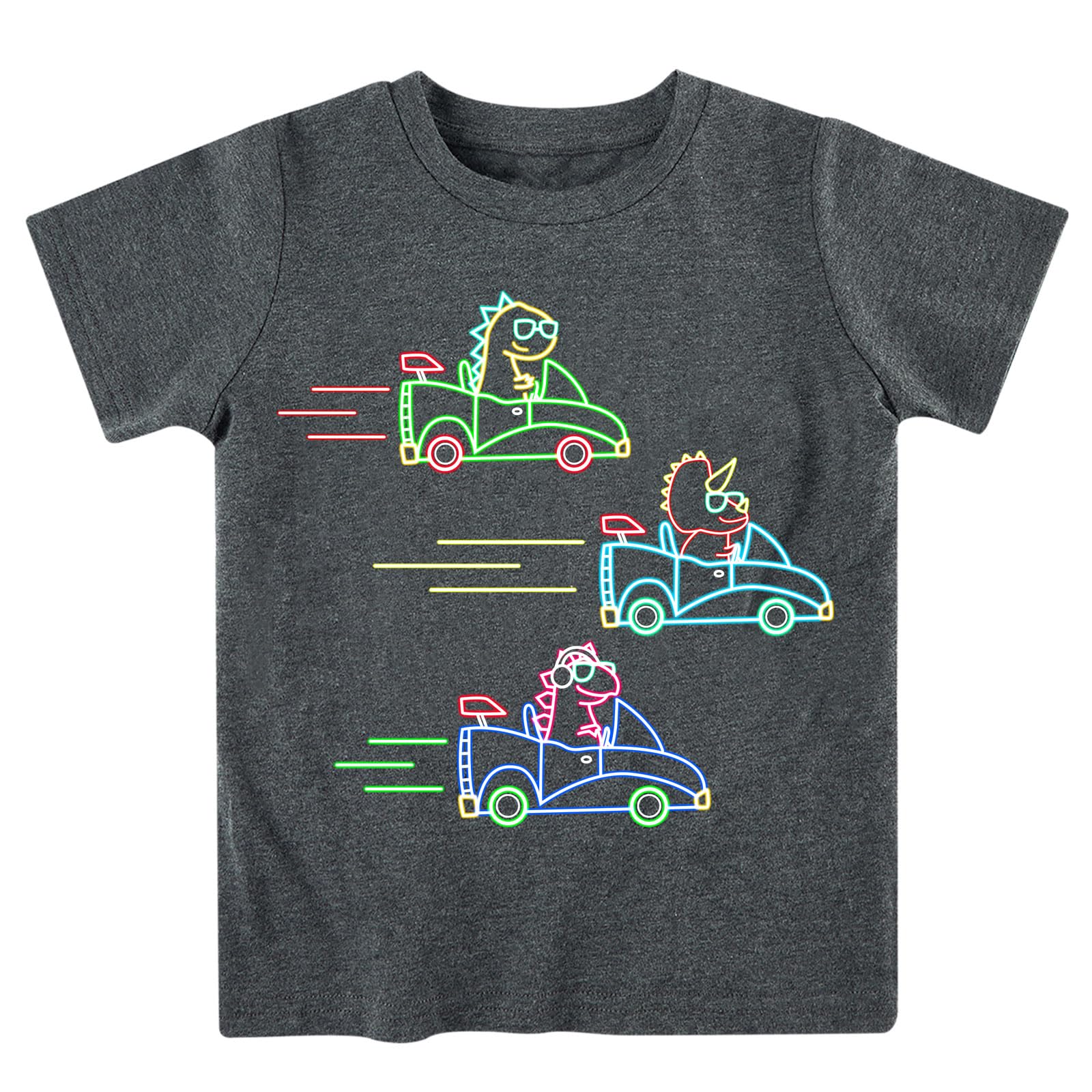 Lovekider 2-5 Years Toddler Boys Dinosaur Shirt Short Sleeve Graphic T Shirt Cotton Summer Tee