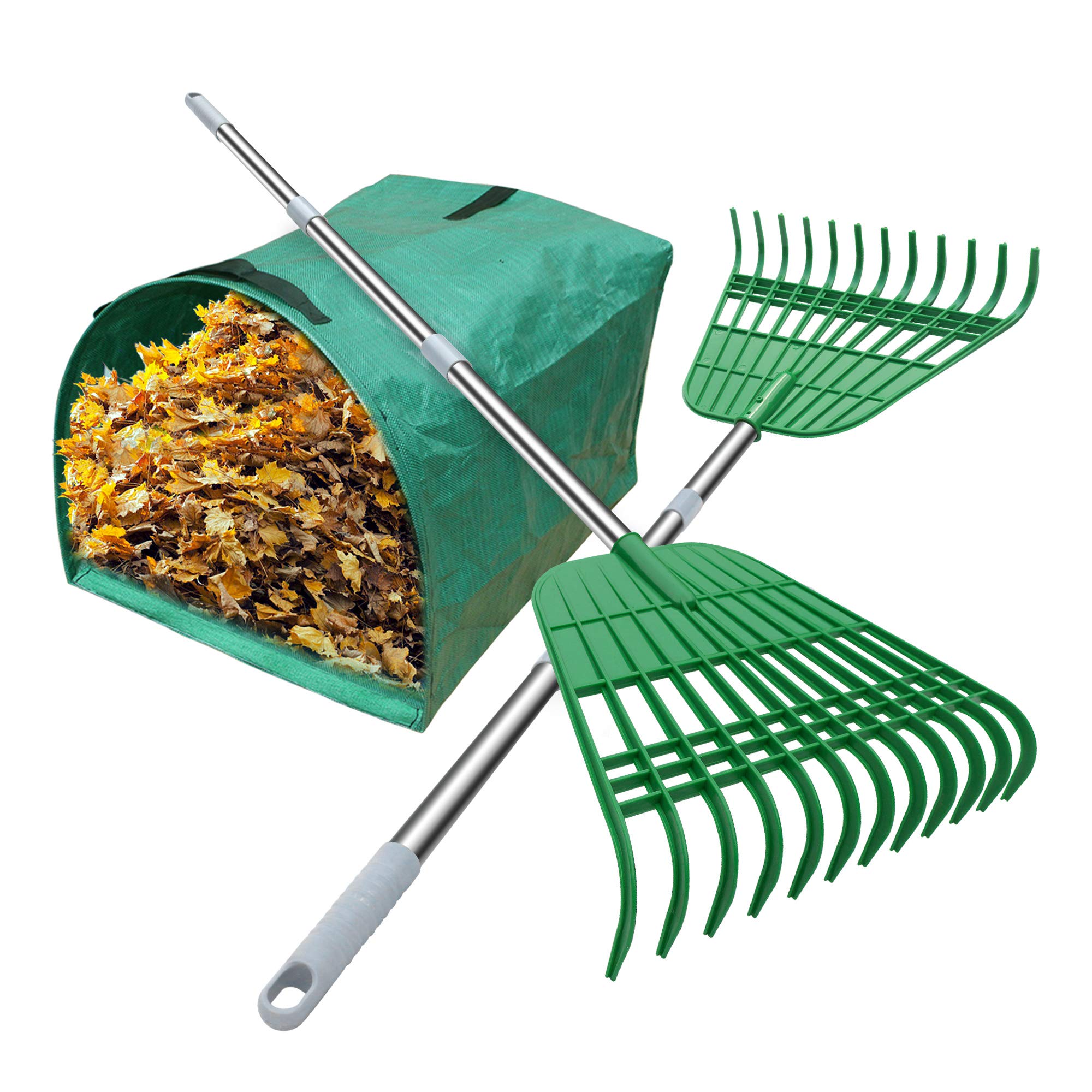 Râteaux à feuilles Gardzen (lot de 2) pour ramassage et nettoyage efficace du jardin