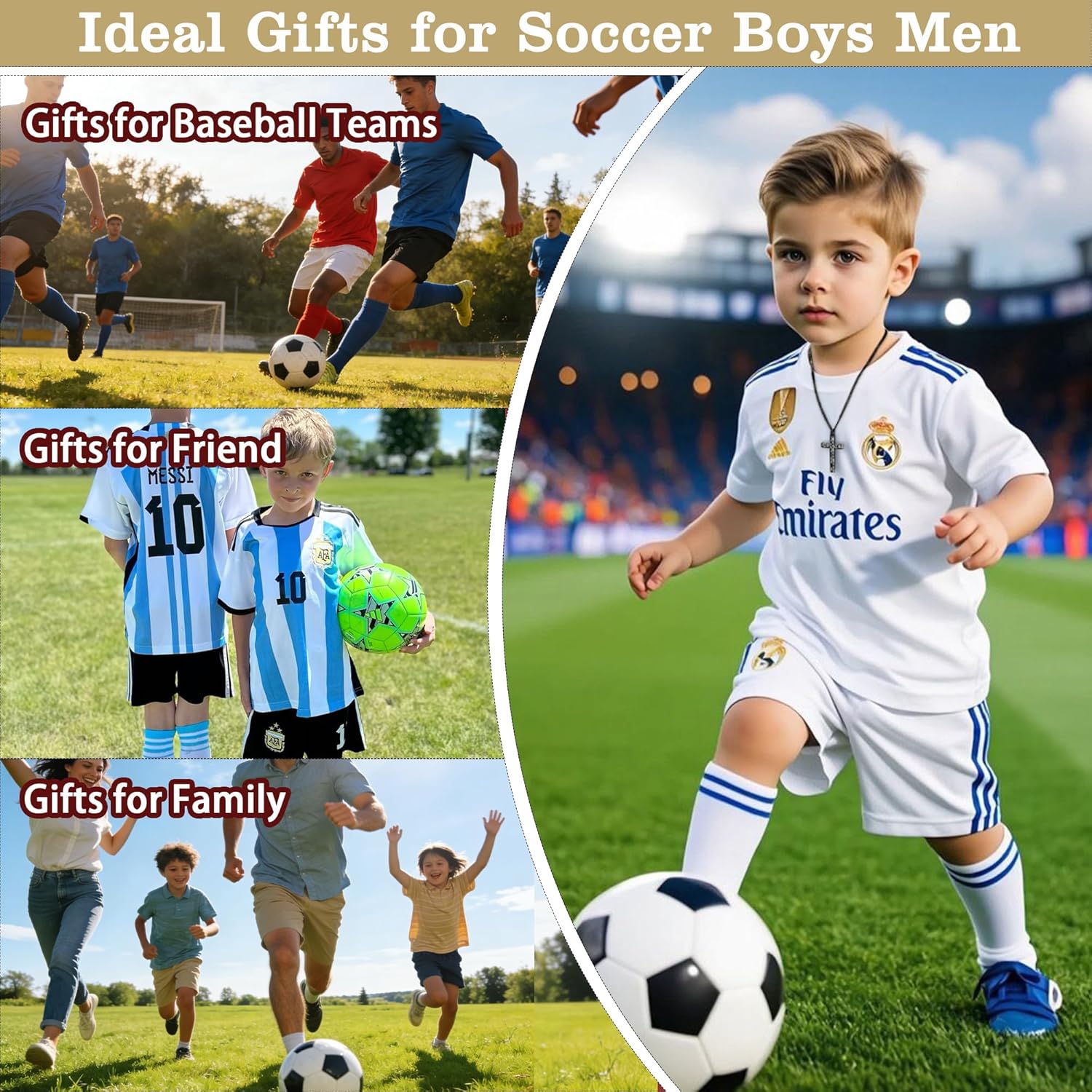 Avotto 316L Stainless Steel Baseball/Football/Soccer Cross Chain Necklace for Men Boys, Silver Gold Black Mens Boys Necklaces 5mm Non-Fading Sturdy Cuban Chain with Cross Pendant 18+2Inch/20+2Inch - Image 5