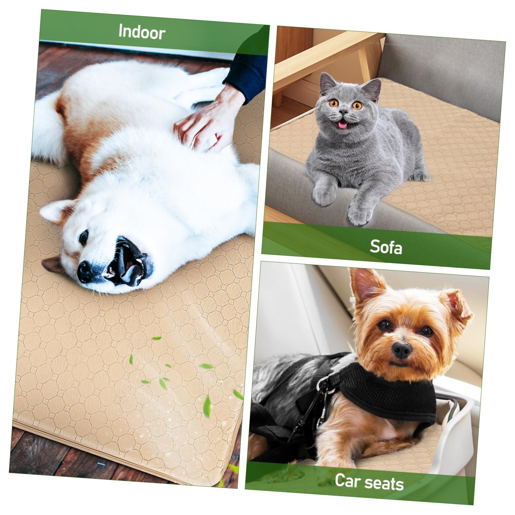 INOOMP 2pezzi Tappetini Igienici Per Cani Lavabili Superficie Ultra Assorbente Design Anti-perdita e Base Antiscivolo Per Pavimenti Stabili Per Cuccioli e Cani Di Vari Dimensioni Utilizza
