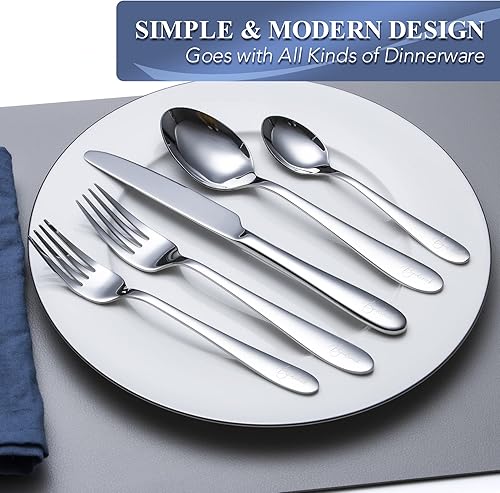 Miniatura 5 de Juego de cubiertos personalizado de 5 piezas, juego de cubiertos de acero inoxidable grabado personalizado para 1 juego de cubiertos de cocina