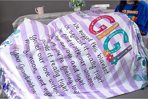 Miniatura 7 de Nazenti Manta de forro polar sherpa súper suave de 50 x 60 pulgadas, manta Gigi Loves Me, manta Gigi, regalos Gigi de nietos, manta Gigi regalos
