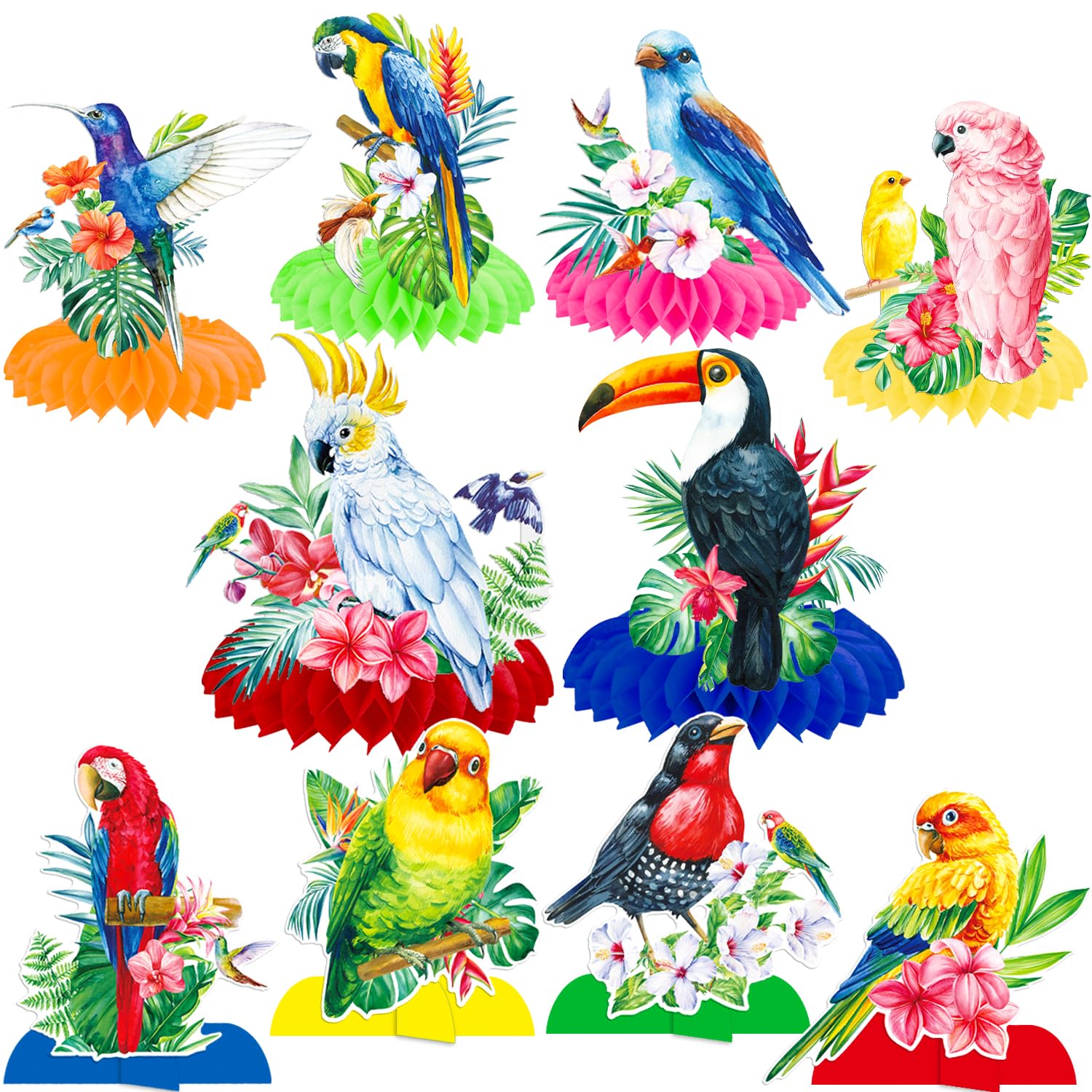 Tropical Bird Honeycomb Centerpieces Tropical Bird ...